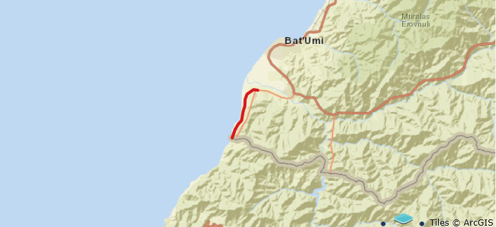 2016-20 - Georgia, Construction of the new road Batumi bypass-Sarpi (map).png